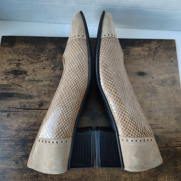 Jenny By Ara Leather Suede Heel Pumps US 10 G Womens Classic Block Heel Pumps - Picture 8 of 17